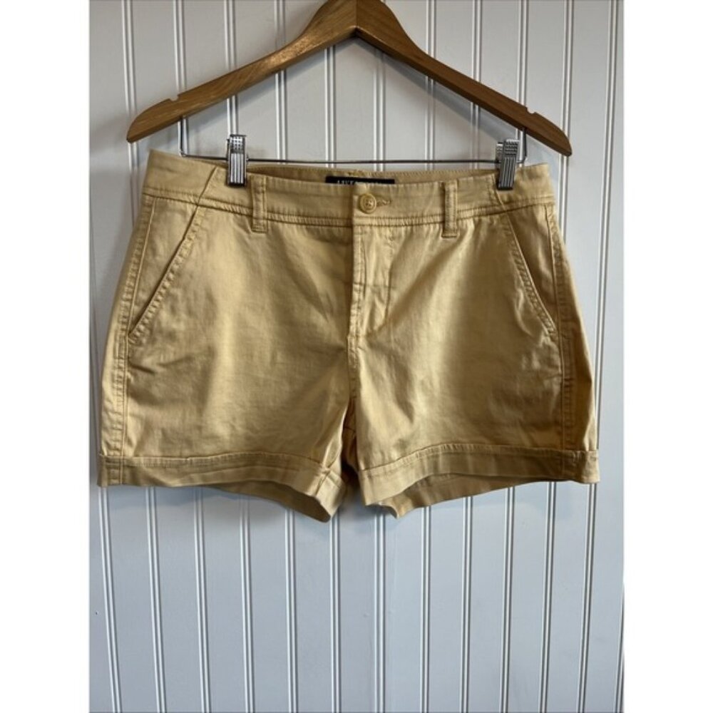 Liverpool Los Angeles Shorts Women Size 8 Buttery Yellow Summer Shorts Sewn Cuff